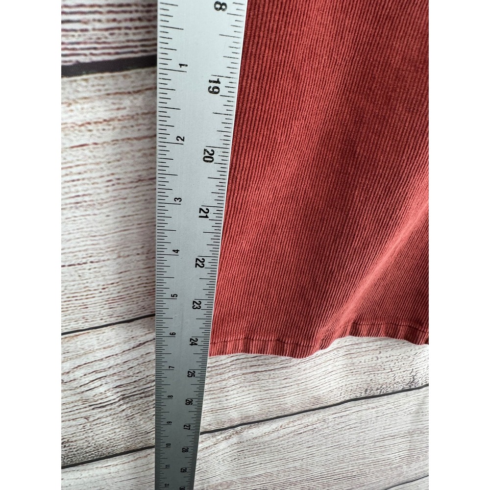 Madewell Cali Demi-Boot Pants Women 30 Red Corduroy High Rise Button Fly M0602 - Picture 8 of 10